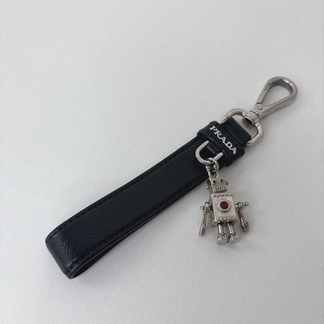 PRADA キーケース ロボット Prada Saffiano Leather Robot Keychain