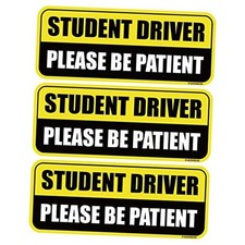 Student Driver Car Magnet - Colorful, Reflective, Weather Yellow/Black