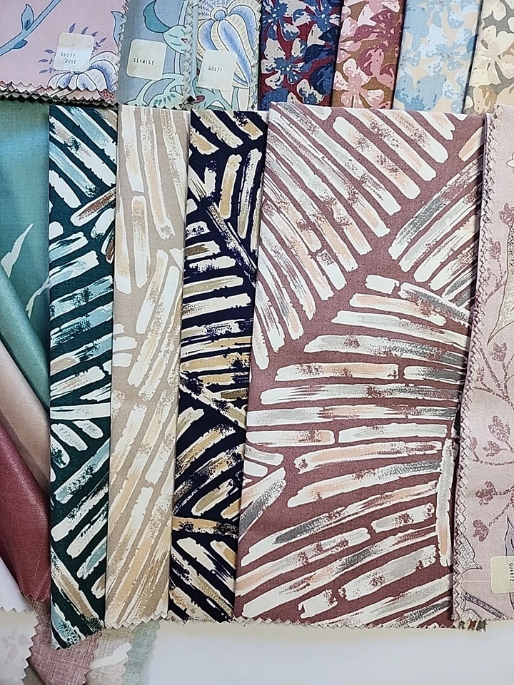 32x Lot Vtg 80s 90s 25x26 Polished Cotton Interior Design Drapery Sewing Fabric - Image 3 of 4
