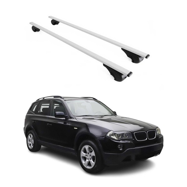 DachträGer GrundträGer FüR BMW X3 E83 2003-2010 75Kg Stahl Silber 2 Tlg-image
