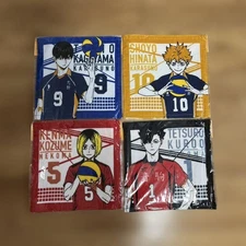 Haikyu!! Suntory Collab Hand Towels 4pcs Kageyama Hinata Kozume Kuroo Used