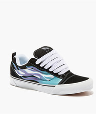 Vans Knu Skool Skate Shoes Flame Black Blue Y2K Sneakers New In Box Men's 9