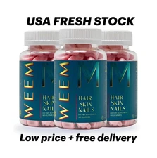 WEEM Hair Skin and Nails Gummies, Healthy Hair- Pack of 3. EXP 03/2027 FREE SHIP