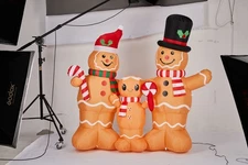 LEADZM 6.3FT Lighted Christmas Inflatable Decoration, Inflatable Gingerbread Man