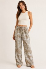 Sienna Sky Women  s Metallic Wide Leg Pants with Pockets