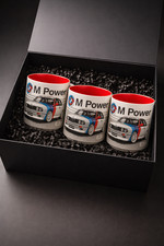 3Teilig Exklusive BMW Retro 3er E30 Geschenkbox Geschenkset Tasse  Kaffeetasse