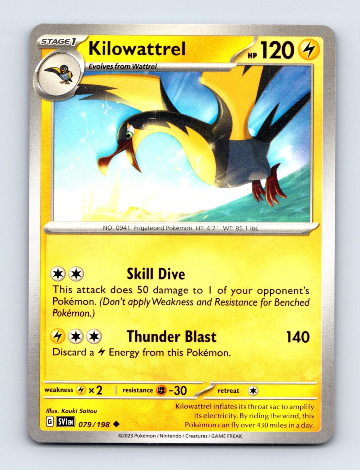 Kilowattrel - Scarlet & Violet Base Set 079/198 - Uncommon - NM - Pokémon