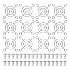12 Pcs 40mm Fan Finger Grill Metal Ventilation Grill Cover with Screws, Silver