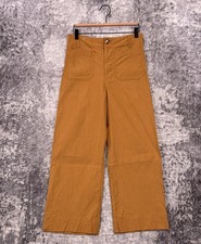 Maeve The Colette Pants 28 Womens Anthropologie Mustard Gold Linen Wide Leg