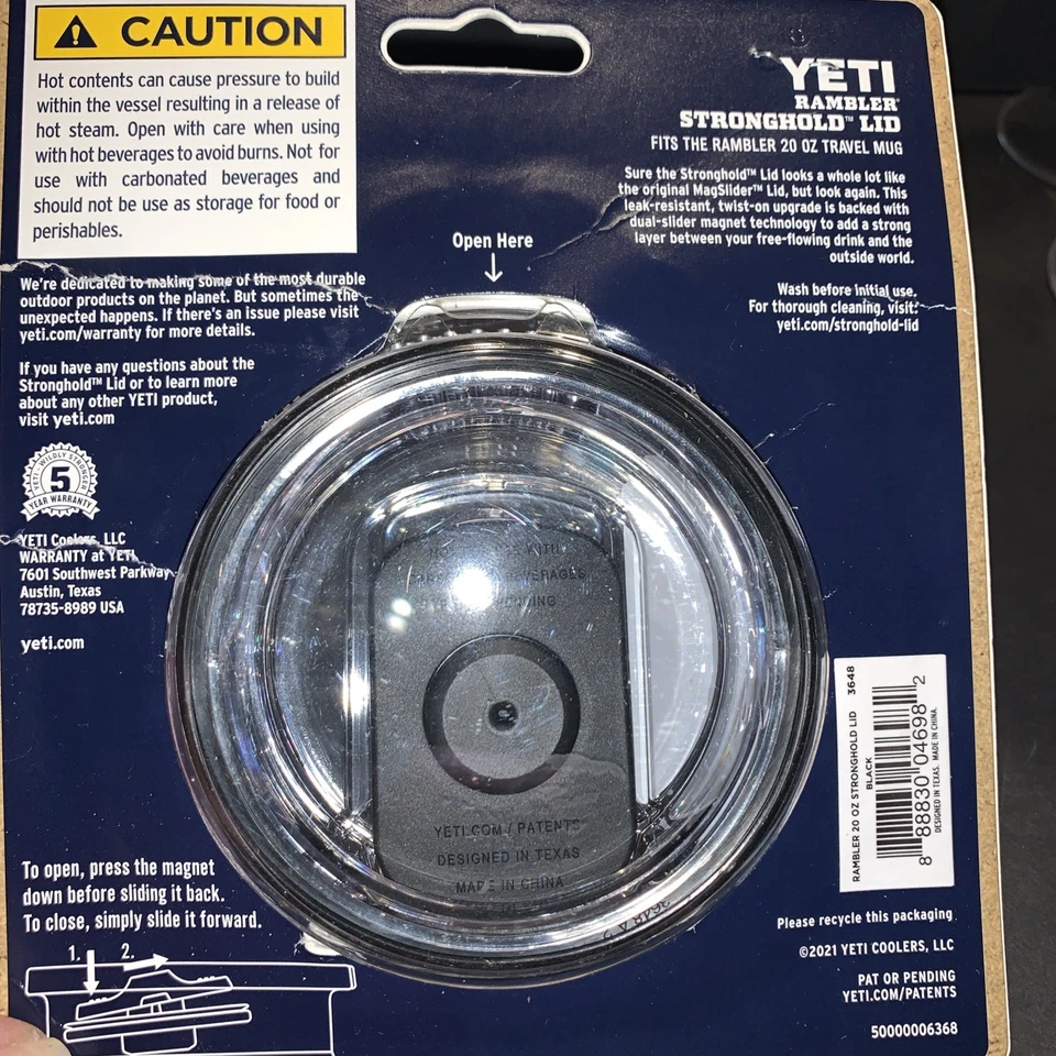 Yeti Rambler Stronghold tapa negra/transparente (solo se adapta a taza de viaje Rambler de 20 oz) NUEVO Foto 4 de 4