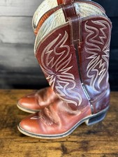 Vintage ACME Cowboy Boots Mens 8.5 D Oxblood Red Leather Western Rodeo Coastal