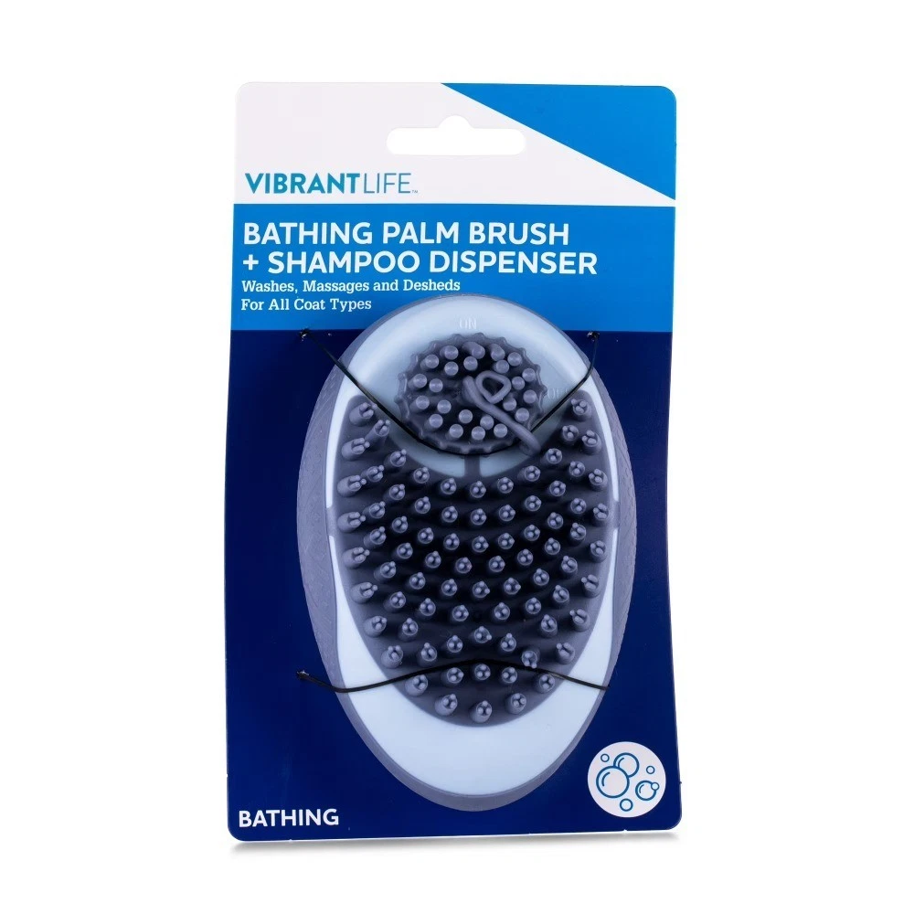 Bathing Palm Dog Brush Shampoo Dispenser Dog Grooming Tool Hand Brush