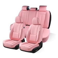 Car Seat Covers, Nappa Leather Car Seat Covers, Waterproof Automotive Full Pink