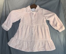 Zara Light Pink Corduroy Snap Button Dress Baby Girls 12-18 Months - Spring