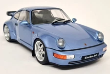 Solido 1/18 Porsche 911 964 Turbo 3.6 Horizon Blue 1990 Diecast Scale model car