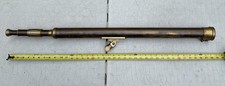 Vintage Brass Nautical Telescope  39  Long, Tripod Mount, Sliding Tubes, Works