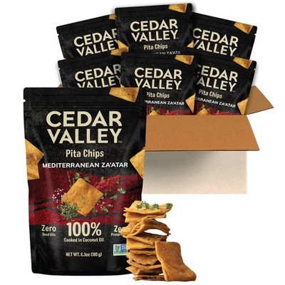Cedar Valley Pita Chips Mediterranean Za atar | 180g Pack of 6 | Seed Oil Fre...