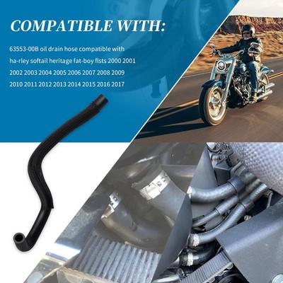 63553-00B Oil Tank Drain Line Hose For Harley Softail Heritage Fat