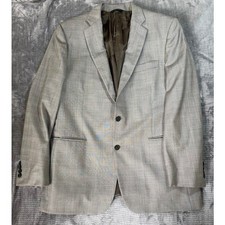 Brooks Brothers 1818 Madison Saxxon Wool Blazer Grey Glen Plaid 44L Italy