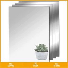 Acrylic Mirror Tiles High Clear Stick On Wall Sheets A4 2mm Pack of 4
