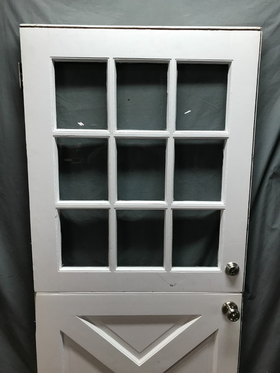 Antique VTG Solid Wood Entryway Shabby Dutch Door 9 Lite 36x80