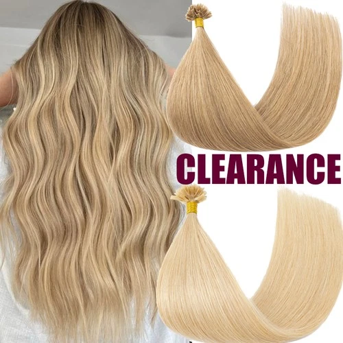 Remy Nail U Tip 100% Human Hair Extensions Fusion Keratin Pre Bonded Blonde 0.5g