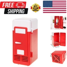 Versatile Mini USB Fridge with Cooling & Heating - Red Design for Office