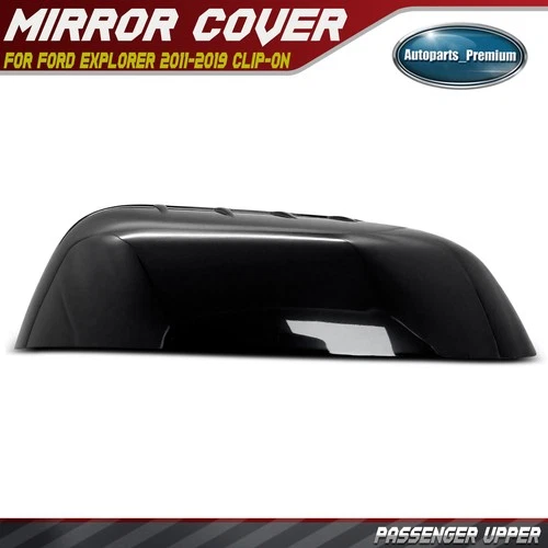 Right Passenger Side Mirror Cover Cap Smooth Black for Ford Explorer 2011-2019