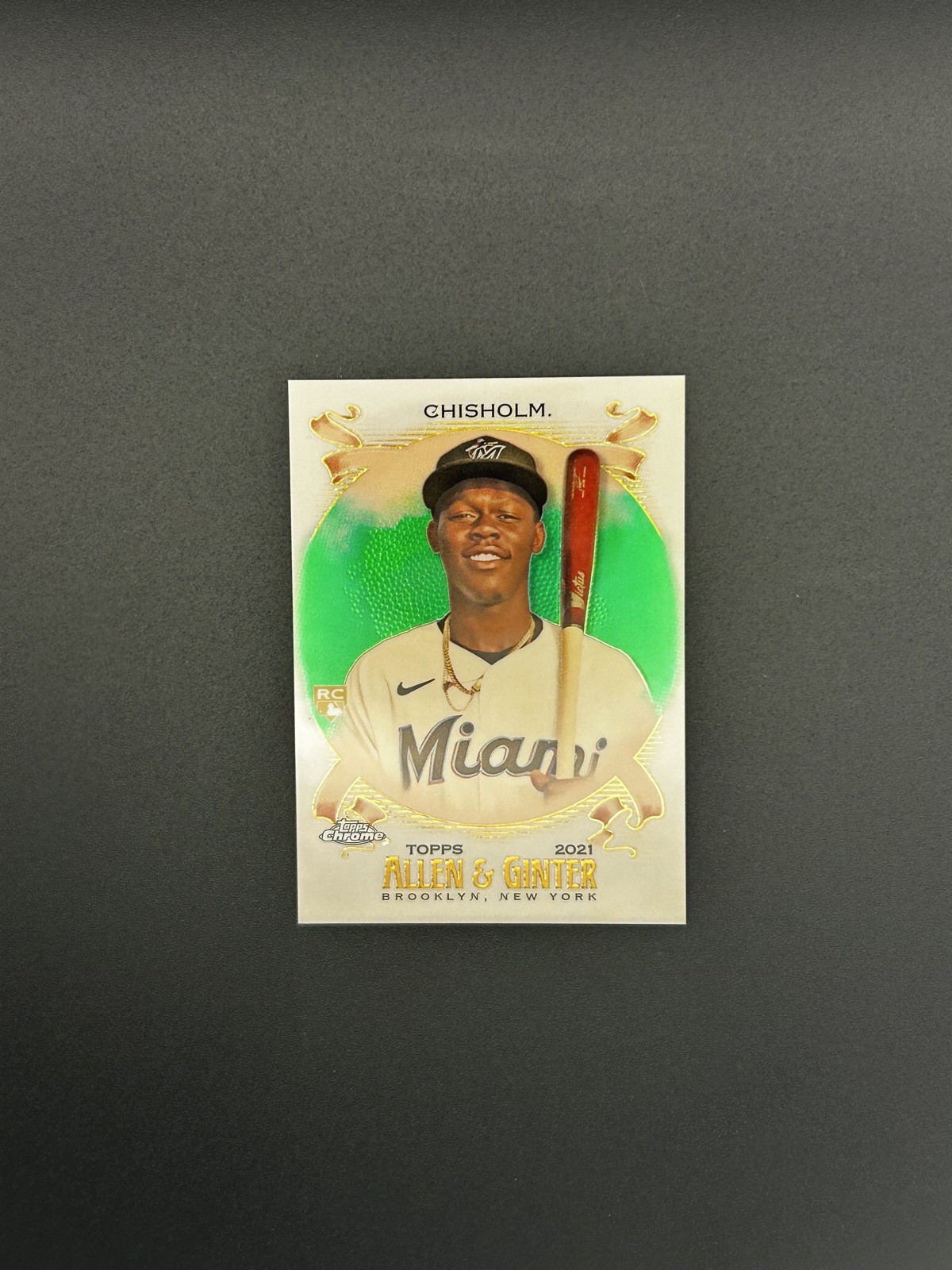2021 Topps Allen & Ginter Chrome - Jazz Chisholm #231 Green Refractor /99 (RC)