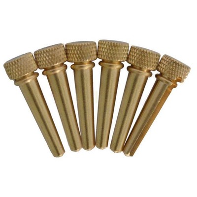 6Pack Flat Top Design Brass Bridge Pins Abalone Dot Inlay For Acoustic Guitar C