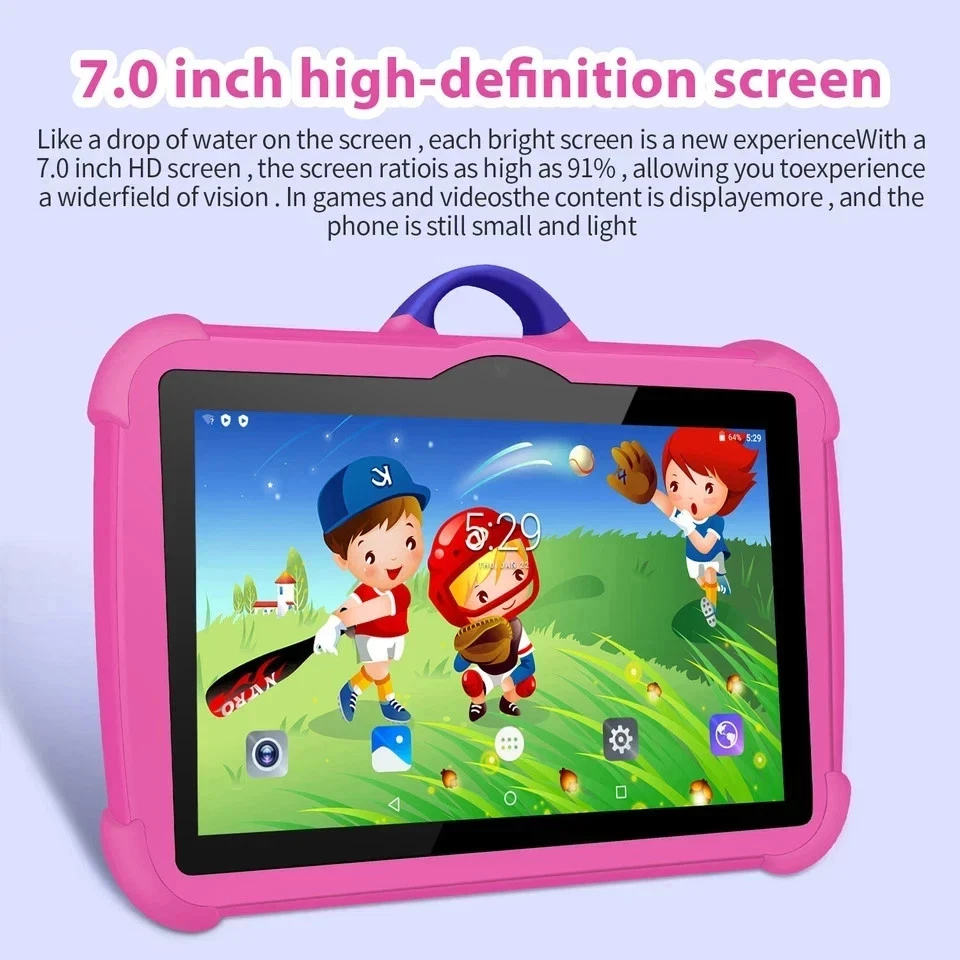 Tablette Android 13 Enfant 7" BDF 4Go RAM 64Go ROM Quad Core WiFi - Photo 2/4
