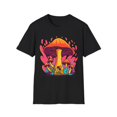 Colorful Mushroom Graphic Tee, Psychedelic T-Shirt, Nature Lover Shirt