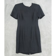 Vintage Carlisle Dress Womens Size 4 Silk Sheath Minimalist Quiet Luxury Black