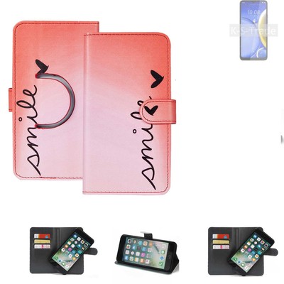 360° Schutzhülle für HTC Wildfire E Plus Wallet Case Design smile