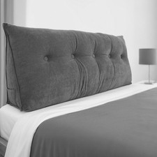Comfortable and Soft Wedge Pillow Headboard,King/Queen, Dark Gray