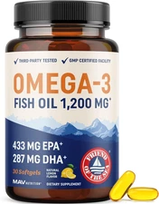 Triple Strength Omega 3 Fish Oil 1200 Mg | EPA & DHA | Wild Caught, Sustainably