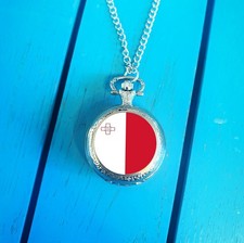 Malta Flag Pocket Watch. Maltese Gift for Him. Patriotic Christmas Gift.