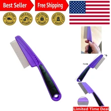 Anti-Slip Flea Comb with Comfort Grip for Effective Pet Grooming - 7 Inches