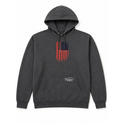 Mountain Man Brand USA Flag Hoodie 2XLT Tall Outdoor Streetwear Fleece