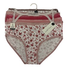 Laura Ashley Women's LS9540 5 Pairs Cotton Spandex Panties Tag Free Size M New