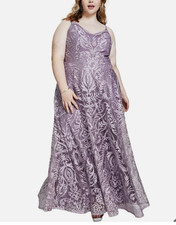 NEW Speechless Lavender Spaghetti Strap Embroidered Evening Gown Dress Sz 22W B9