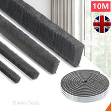 10M Self Adhesive Draught Excluder Brush Window Pile Seal Door Weather Strip UK