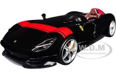 FERRARI MONZA SP1 BLACK W/RED STRIPES 1/24 DIECAST MODEL CAR BY