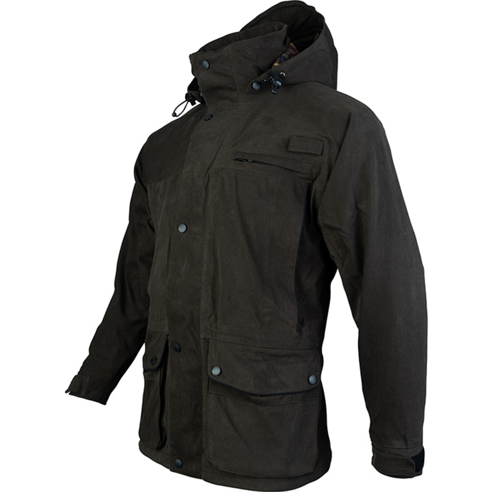 JACK PYKE ASHCOMBE GIACCA UOMO S-3XL IMPERMEABILE CACCIA TIRO CAPPOTTO MARRONE foto 2