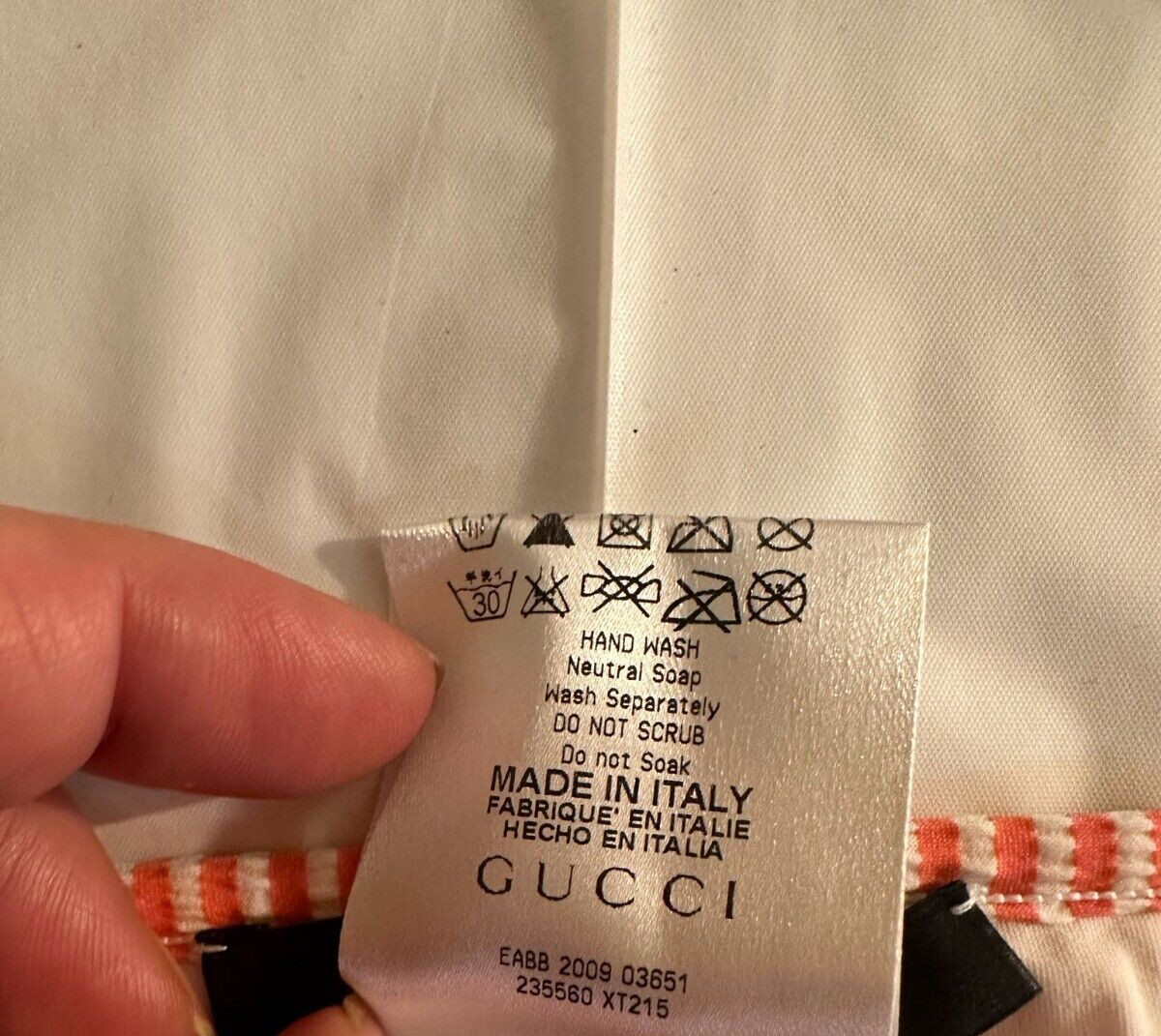 Gucci Striped Peach White Seersucker Bikini Logo Hardware 2-Piece Size S thumbnail 13