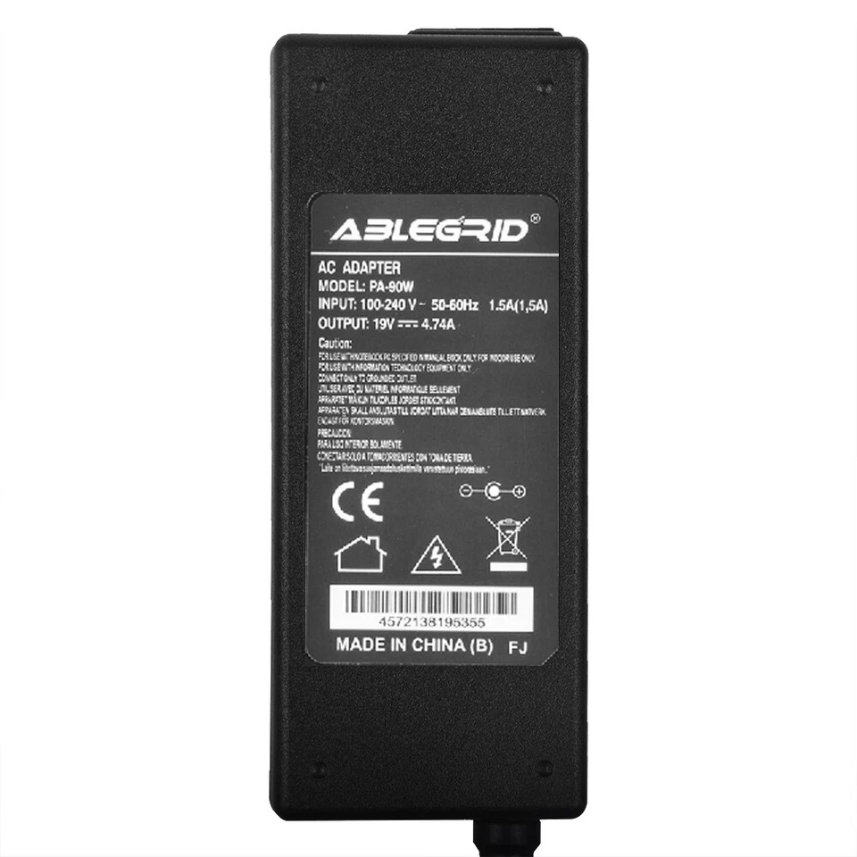 Adaptador de CA 19V 4.74A para Toshiba Satellite Pro LC650-EZ1540 A100-536 A100-538 Foto 3 de 4