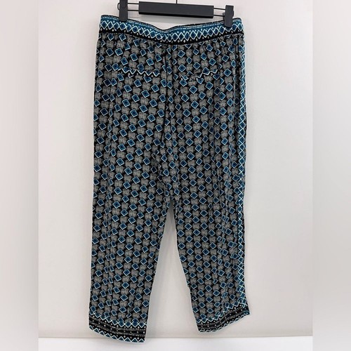 Anthropologie Jogginghose mit geometrischem Kordelzug in Türkis und Schwarz Größe Small - Bild 9 von 11