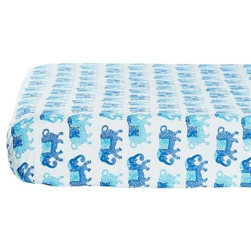 John Robshaw резинке кроватки простыня гамана синий 100% хлопок органические слоны новый FF - Изображение 4 из 4