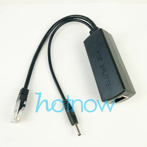 DC 5V 2.4A 3.5*1.35mm Port Gigabit Active PoE Splitter 802.3af 802.3at 1000mbps