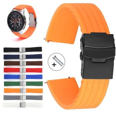 Sport Silicone Watchband Tire Pattern Rubber Watch Strap 18 20mm 22mm 24mm Strap - Photo 1/4
